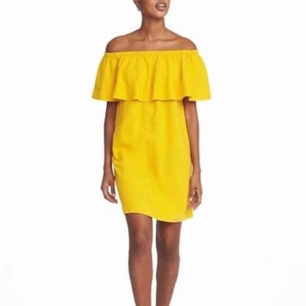 NWT Old Navy Mustard Off The Shoulder Dress | XL